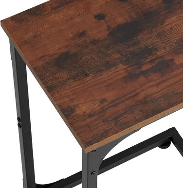 С-подібний журнальний столик tectake в промисловому дизайні, 30 x 40 x 63 см, журнальний столик для ноутбука диван-ліжко вітальня спальня, чорний металевий каркас (індустріальний темно-коричневий)