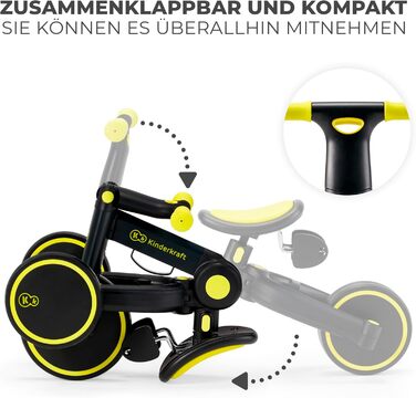 Триколісний велосипед Kinderkraft 4TRIKE 3в1: біговел, самокат, велосипед, чорний (12 міс - 5 років)