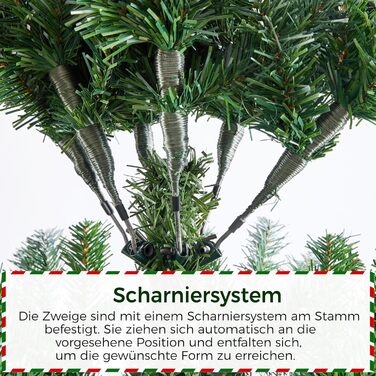 Штучна ялинка Yaheetech 183 см зі снігом та 64 шишками, 920 гілок, вогнестійка, з металевим підставкою та системою швидкого складання