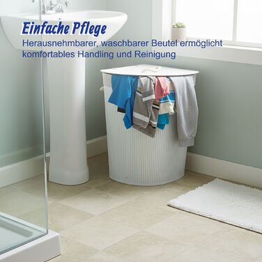 Кошик для білизни кутовий з бамбука Relaxdays з кришкою