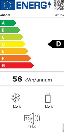 Компресорна холодильна сумка AAOBOSI 15L -20°C до +20°C, 12/24V для авто, вантажівки, човна, кемпера та розетки, чорна