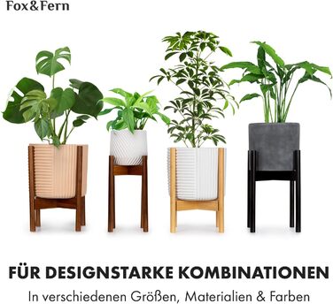 Квітчанка Fox & Fern Großer 30,5 см: стильний горщик з 3D-текстурою та дренажем для дому та саду