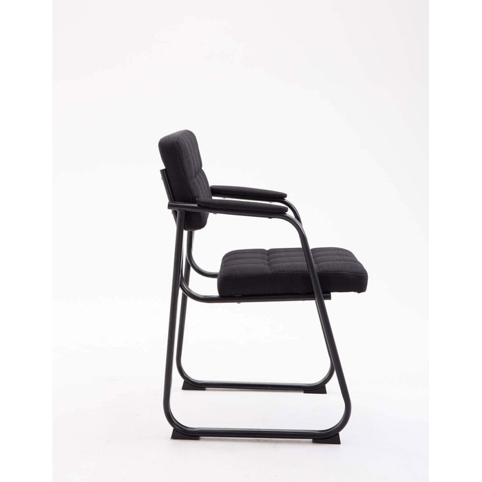 Зручний крісло для відвідувачів Canada B з підлокітниками та м'яким сидінням, для зони очікування, чорний колір