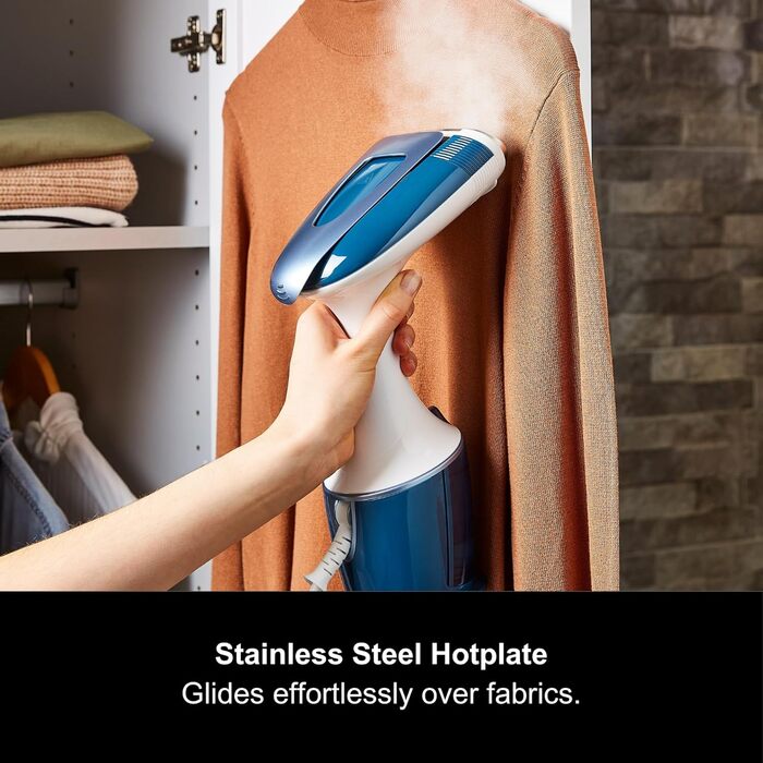 Відпарювач для одягу Morphy Richards 361000 Hand Held, нержавіюча сталь/пластик, 260 л, білий/блакитний