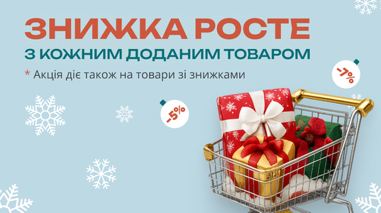 Знижка росте з кожним доданим товаром