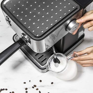 Еспресо-машина Cecotec Cumbia Power 20 Barista Aromax: 2900 Вт, 2 системи нагріву, 20 бар, манометр, подвійний фільтр