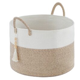 YOUDENOVA Плетіний кошик для білизни великий 65л, кошик для зберігання, кошик для ковдр, іграшок, для вітальні, дитячої кімнати, коричневий 50x33 см