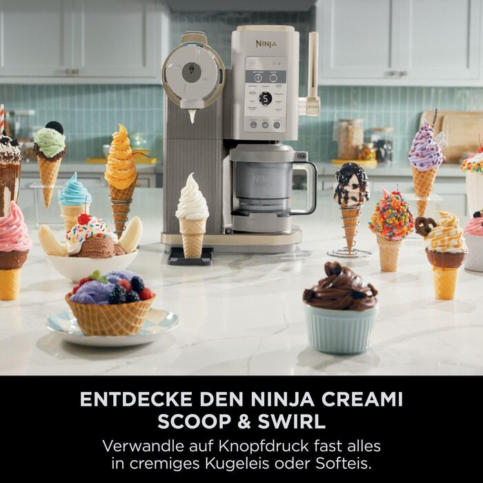 Ninja CREAMi Ice Cream Maker Stone Gold NC701EUSTGD: 13 функцій, 2 контейнери для морозива, сорбету, шейків
