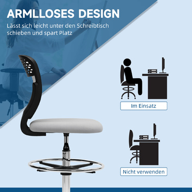 Офісний стілець, регульований по висоті, з м'яким сидінням, світло-сірого кольору