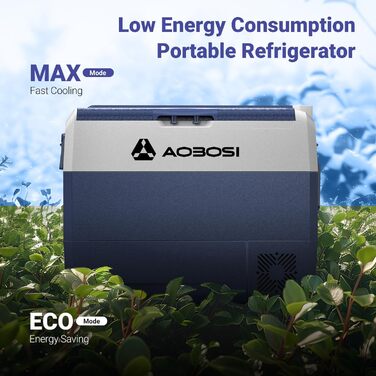 Автомобільний компресорний холодильник AAOBOSI 50л з Wi-Fi, 12/24V та 220V, -20°C для авто, вантажівок, кемпінгу, з двома зонами охолодження