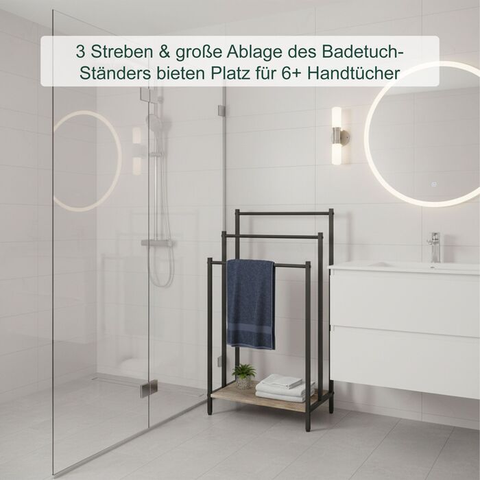 Підставка для рушників з полицею Relaxdays