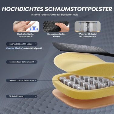 Крісло офісне шкіряне з масажем та підігрівом, регульоване, з підніжкою - для офісу та дому, чорне