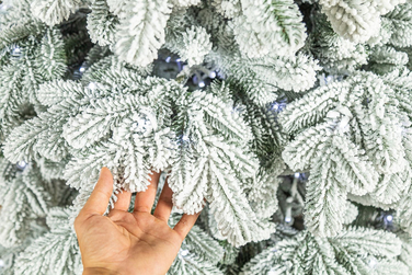 Ялинка лита 'Ковалівська' ЗАСНІЖЕНА LED (золотий - білий) 2,50м