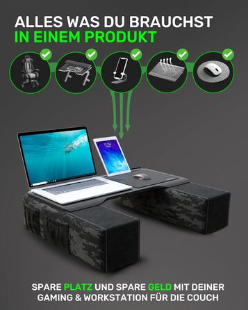 Couchmaster CYBOT: ергономічний столик для ноутбука на диван, софу та ліжко. Широкий столик для ноутбука та бездротових аксесуарів