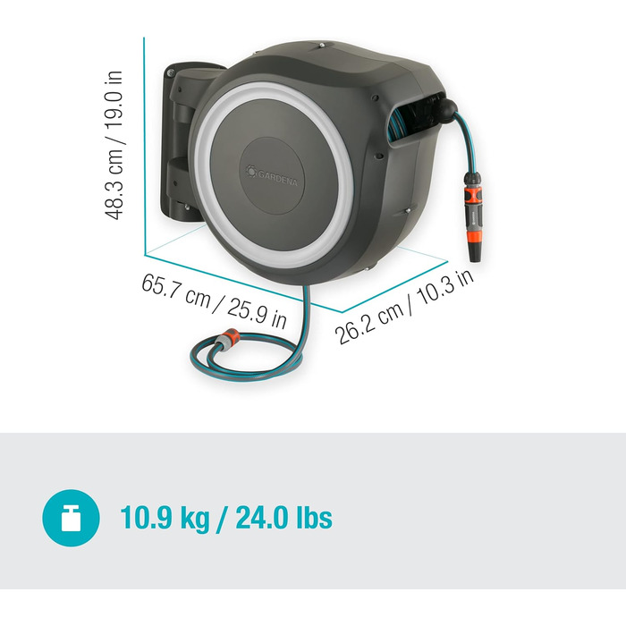 Набір для поливу Gardena RollUp M/L 25 м: шланг, бокс, монтаж, для великих садів
