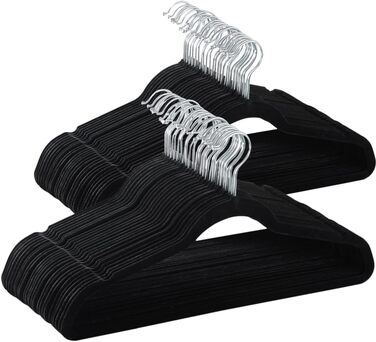 Вішалки для одягу Yaheetech 100 шт. - вішалки для костюмів, чорні, з поворотним гачком 360°