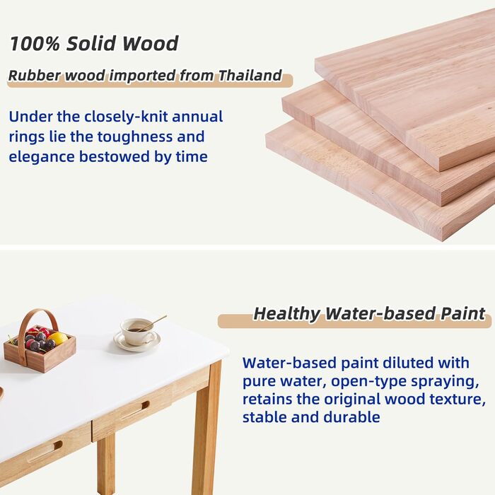 Дерев'яний письмовий стіл з шухлядою та вішалкою, компактний комп'ютерний стіл, 100 x 50 x 75 см, YD-WD01N