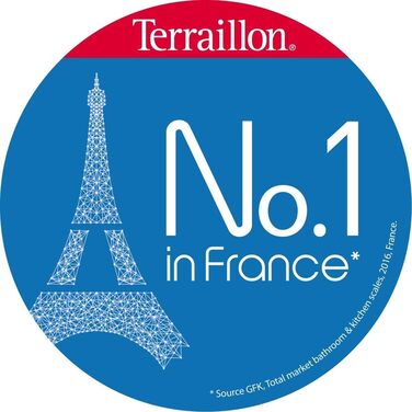 Електронні кухонні ваги TERRAILLON тара, перетворення рідини, вбудована ручка, діапазон зважування 5 кг, точність 1 г модель Macaron Inox слива (без піддону для зважування, біла)