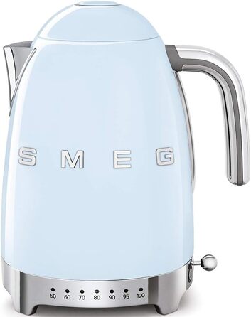 Електричний чайник Smeg KLF04PBEU 1,7L з регулюванням температури, фільтр від накипу, індикатор рівня води, 2400W, пастельно-блакитний