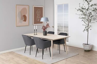 AC Design Furniture Стілець для їдальні Wendy, темно-сірий/чорний, велюр/метал, 57x61x83 см