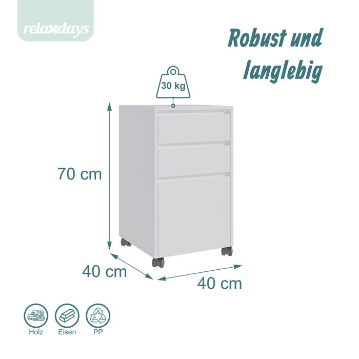 Контейнер Relaxdays на коліщатках з 3 висувними ящиками