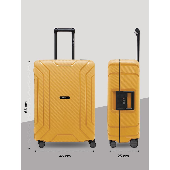 Набір валіз REDOLZ Hartschalen 3-х частинний (Dark Yellow) з TSA-замком | З міцного поліпропілену | 3-х точковий замок | 4 колеса