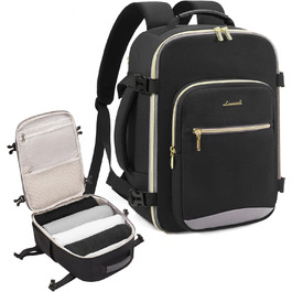 Рюкзак LOVEVOOK для ручної поклажі Ryanair, 40x20x25 см, для ноутбука 13.3 дюйма, чорний/сірий, підходить для Eurowings, Wizz Air