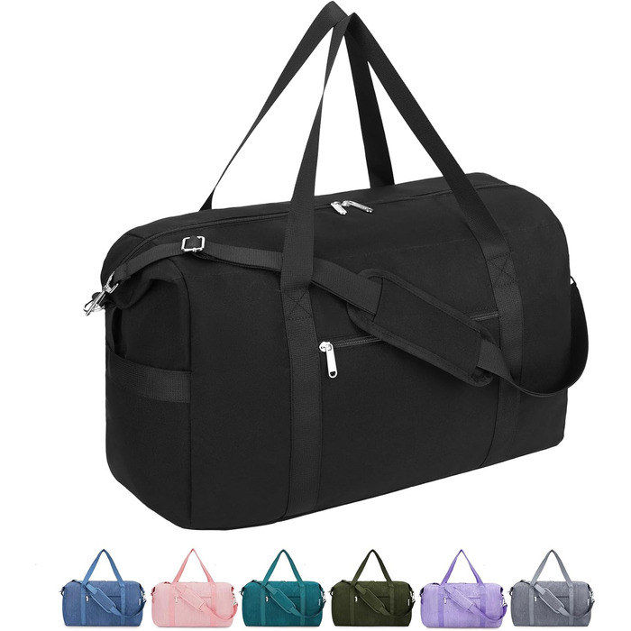 Сумка для ручної поклажі Narwey 40L (52x35x22 см, A-black) - Сумка вихідного дня/Спорт для жінок та чоловіків