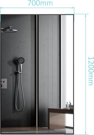 Дзеркало настінне/підлогове Spiegel 40x160 см з рамою, повноекранне, для спальні, вітальні, ванної кімнати, прямокутне, алюмінієва рама (чорний)