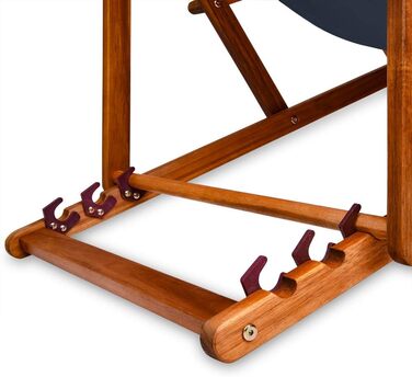 Лежак для відпочинку Casaria® з дерева, вологостійкий, складаний, регульований, до 160 кг, підлокітники, подушка для шиї, для саду та балкону, акація, 94x94x60 см, антрацит