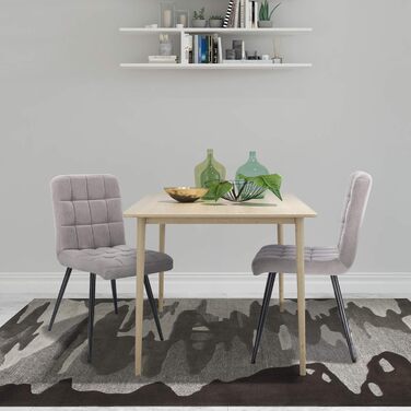 Набір обідніх стільців Lestarain 6 шт. з м'яким сидінням, оксамитові, для кухні/вітальні, металеві ніжки, сірий