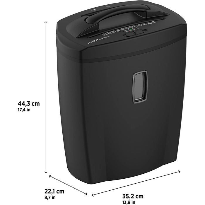Шредер Genie 580XCD Plus: знищення документів, CD/DVD, карт, P-4, 21 л, чорний
