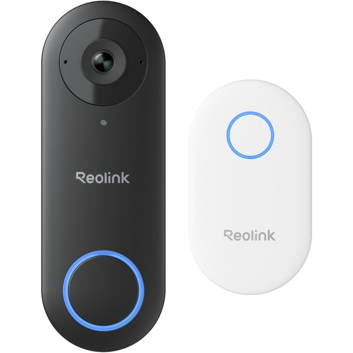 Відеодзвінок Reolink 5MP PoE з Чаймом, UHD, 180° Ultraweitwinkel, двосторонній аудіо, розпізнавання осіб, водонепроникний, з сигналізацією, сумісний з NVR