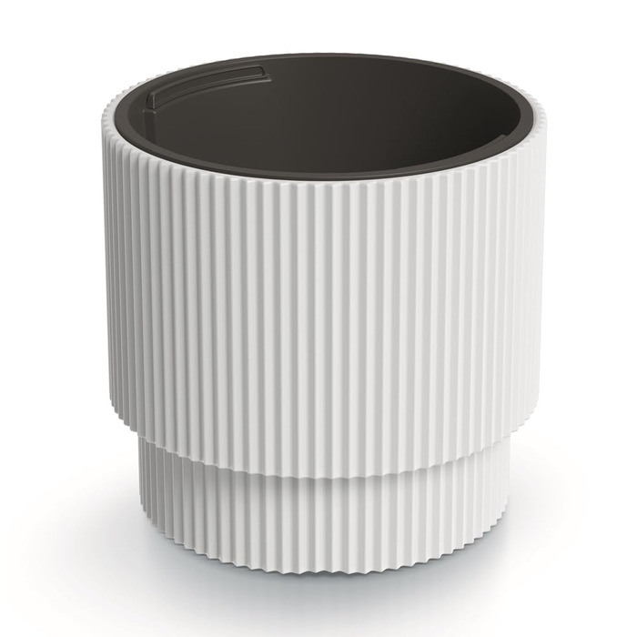 Кашпо для квітів DBMIG з вкладишем, циліндричної форми, біле (36,5 x 29,8 см)