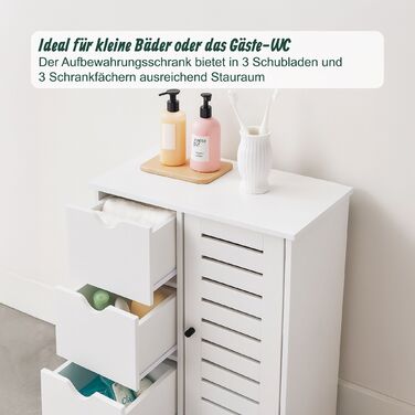 Шафка для ванної кімнати Relaxdays з 3 висувними ящиками