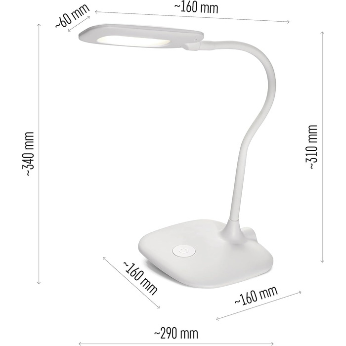 Світлодіодна настільна лампа EMOS STELLA 6.5 Вт, 400 лм, 4000K, гнучкий кронштейн, кабель 1,7 м, CRI80, 30000h (білий)