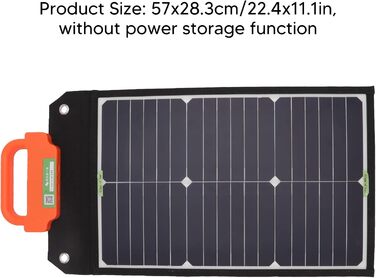 Сонячна панель Зовнішня ручка Подвійна панель швидкої зарядки 50 Вт 22.4X11.1 дюйма 18 В з USB монокристалічний портативний для виробництва електроенергії Сонячна панель Зовнішній дорожній зарядний пристрій Сонячні панелі