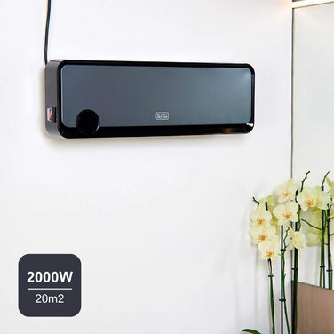 Конвектор BLACK+DECKER BXCSH1800E, 1800 Вт, чорний, з можливістю кріплення на стіні