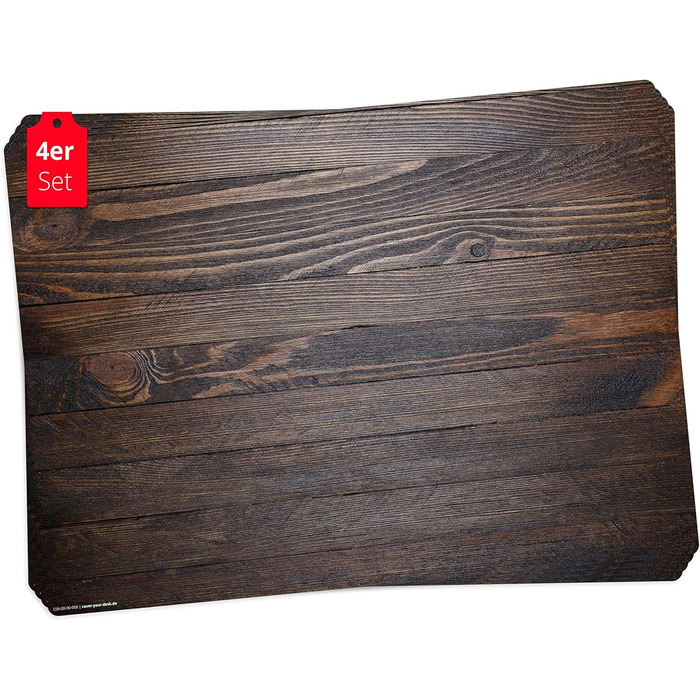 Набір килимків на стіл | 4 шт. з дерева (вініл) - антиковзаючі, без BPA - Made in Germany