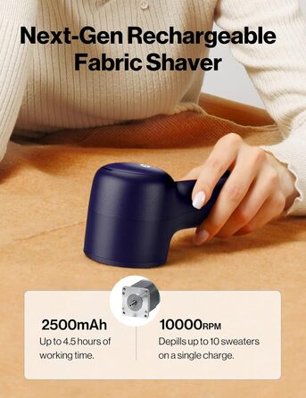 Електричний видалення ворсу VASSON для одягу, меблів та постільної білизни. Видаляє клубки ворсу та пілінгу. Темно-синій