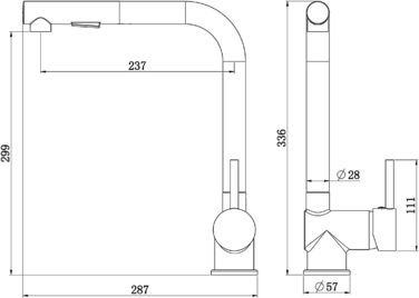 Змішувач для раковини EISL FUTURA з високим виливом, кухонний змішувач, що обертається на 360, енергозберігаючий змішувач для кухні, змішувач з одним важелем NI182GABL (хром)