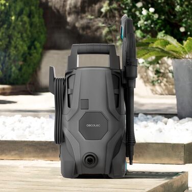 Мийка високого тиску Cecotec HydroBoost 1400 Essential: 1400 Вт, для дому, саду та авто, 105 бар, 426 л/год, алюмінієвий насос, радіус дії 9 м, багатокольорова, 1 насадка + пляшка для миючого засобу