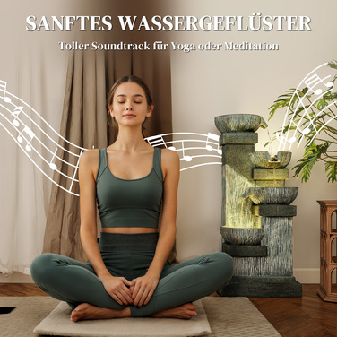 Фонтан для саду 85 см, декоративний 4-рівневий фонтан, штучний водоспад з LED-підсвіткою та насосом, сірого кольору