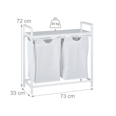 Кошик для білизни Relaxdays з двома відділеннями та полицею
