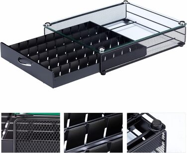 Тримач для капсул Vertuo Rice Rat - 50 капсул, чорний, скляний, сумісний з Nespresso Vertuo