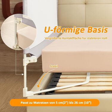 Бортики для ліжка дитячі 3 шт., захисні грати на ліжко для малюків (2x200 см + 1x180 см), сірі, складані