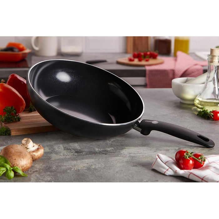 GreenPan Cambridge: сковорода-вок 28 см, 3,7 л, керамічне покриття, без PFAS, для індукційних плит, безпечна, зручна