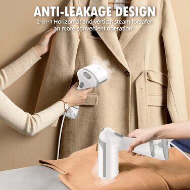 Відпарювач для одягу вертикальний та горизонтальний, 1500W, 300мл резервуар, швидкий нагрів за 20 сек.