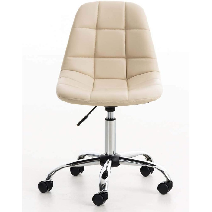 Офісний стілець Emil від CLP: регульована висота, поворотний, з штучною шкірою, колір білий (кремовий)