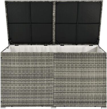 Ящик для подушок Juskys Ikaria 950 л з кришкою та автоматичним підйомним механізмом, сірий - для саду 145x82x79 см